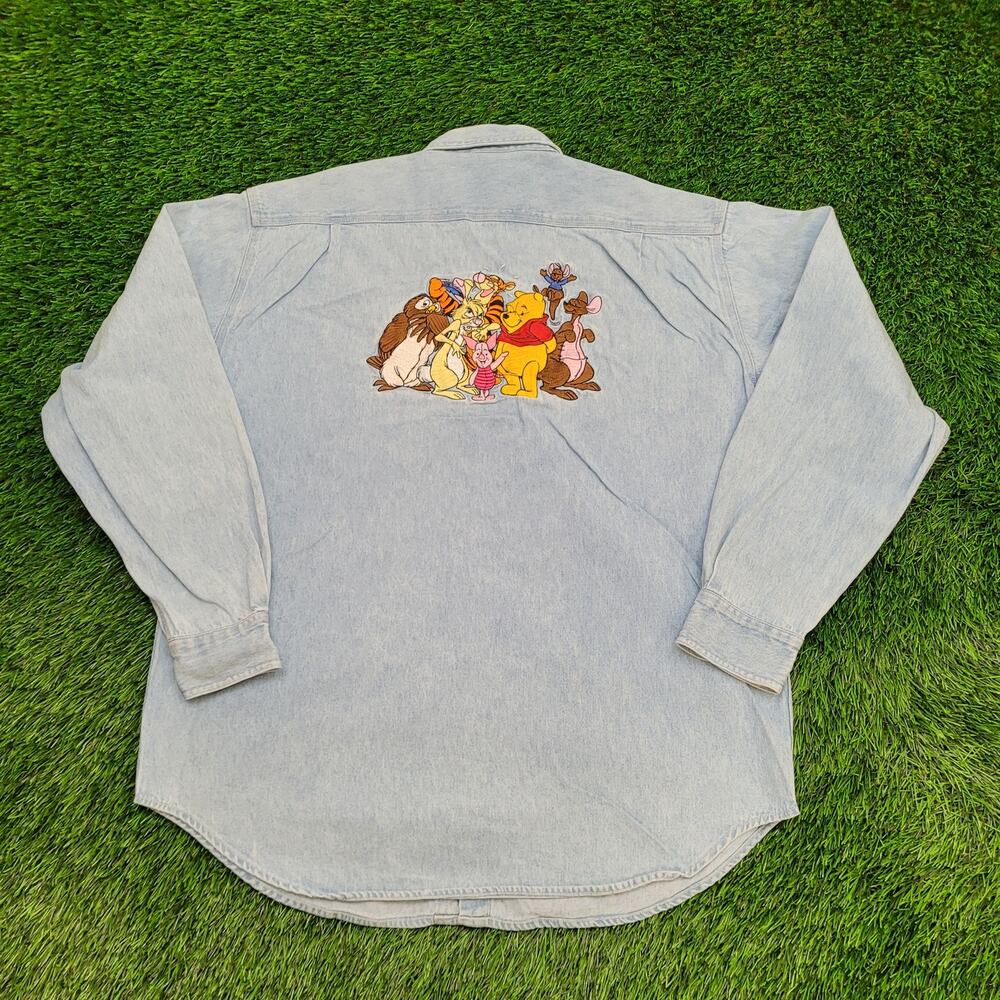 Vintage Disney Winnie-the-Pooh Denim Button Shirt M/L 23x30